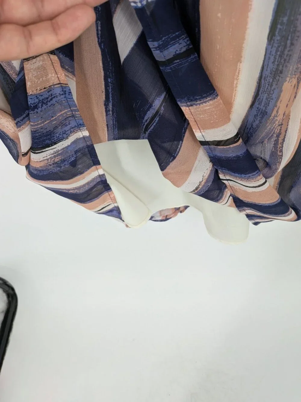 ModCloth Brushstroke Striped Midi Skirt Boho Artsy Neutral Office Resort Plus 2X